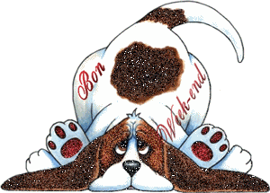 Gif animé bon week-end chien